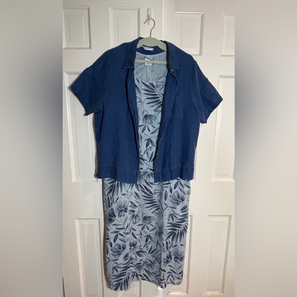 Linen Marc Ware dress with jacket 1X EUC